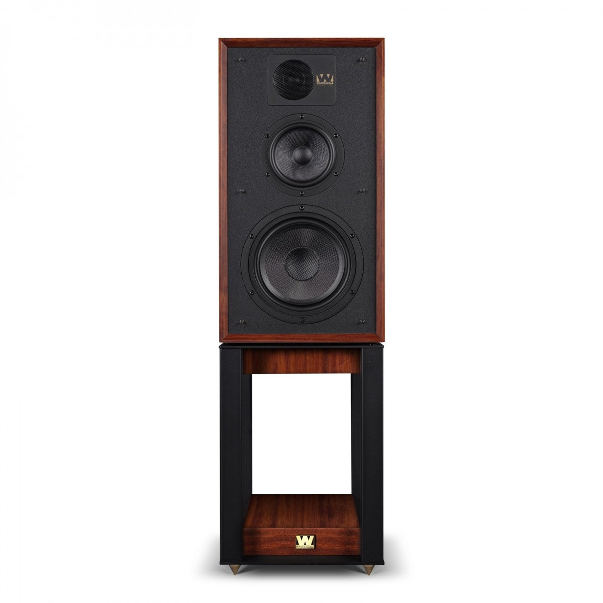 Wharfedale Linton Heritage Standmount Speakers with Matching Stands - Mahogany
