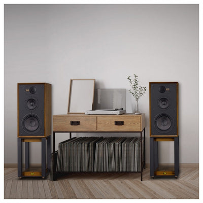 Wharfedale Linton Heritage Standmount Speakers with Matching Stands - Walnut