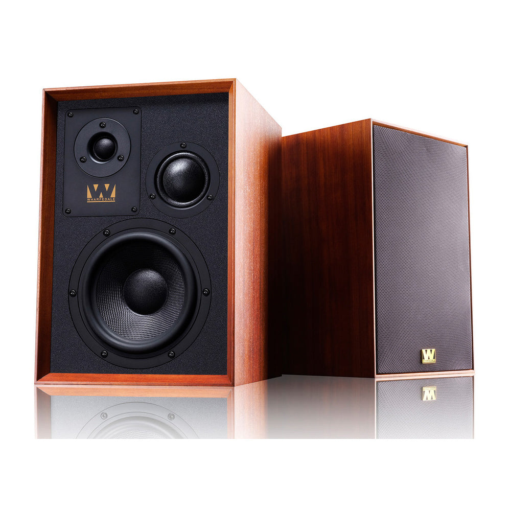 Wharfedale Super Denton Heritage Standmount Bookshelf Speakers Pair - Mahogany