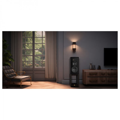 Wharfedale Super Linton Heritage Standmount Speakers with Matching Stands - Black Oak
