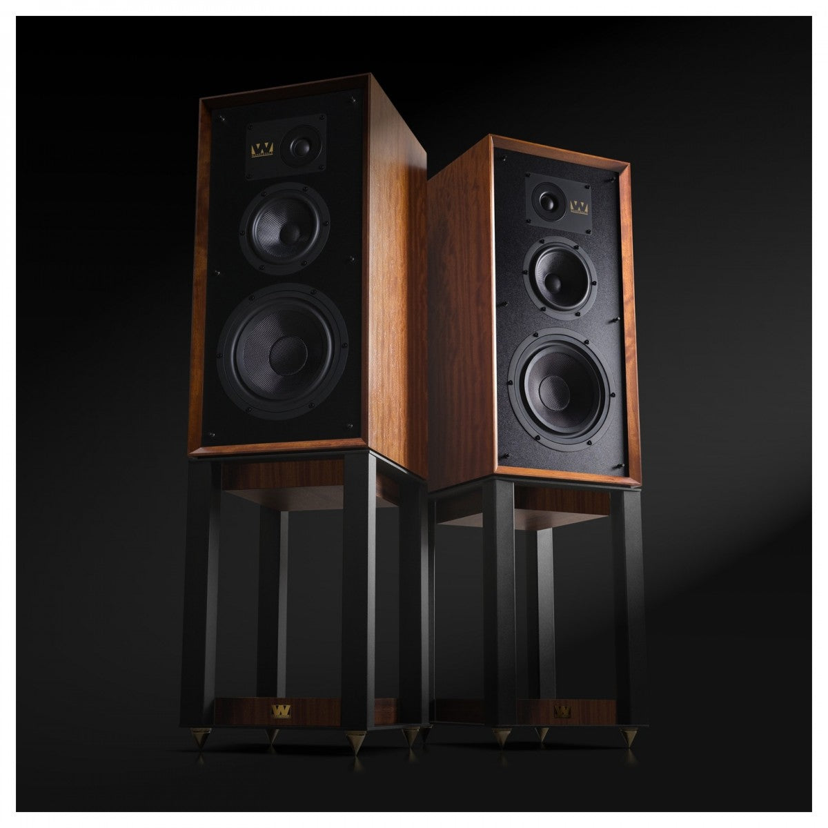 Wharfedale Super Linton Heritage Standmount Speakers with Matching Stands - Mahogany
