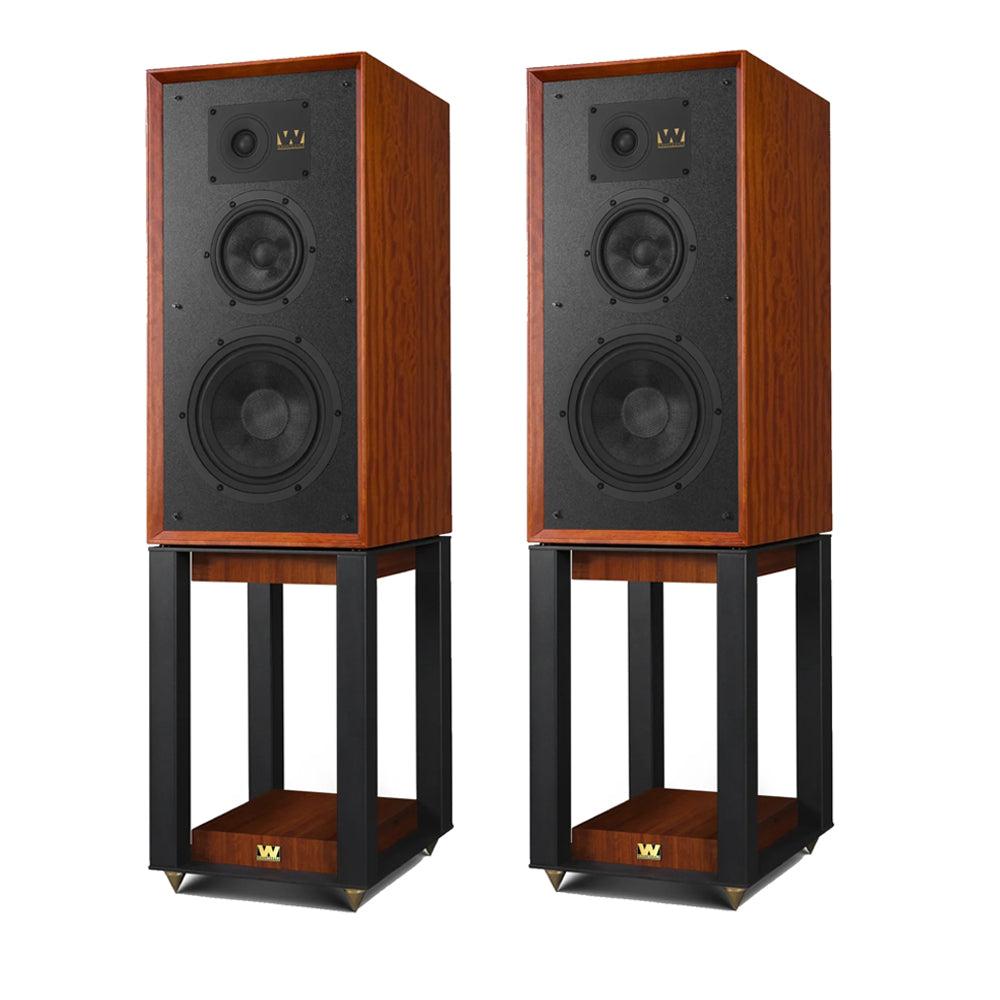 Wharfedale Super Linton Heritage Standmount Speakers with Matching Stands - Mahogany