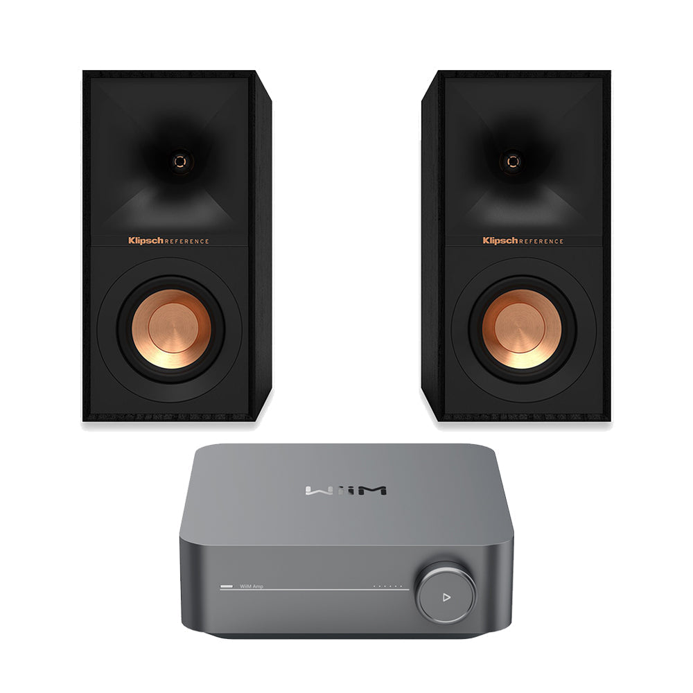 WiiM Amp Space Grey with Klipsch R-40M Bookshelf Speakers Package