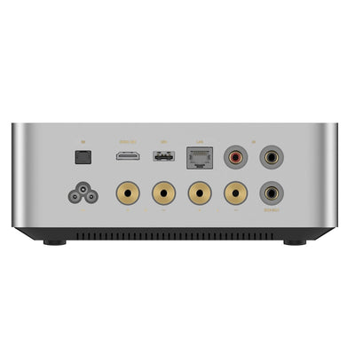WiiM AMP ULTRA Streaming Amp Silver with WiiM Sound Mulitroom Speakers Pair & Sub Pro Subwoofer White HiFi Package