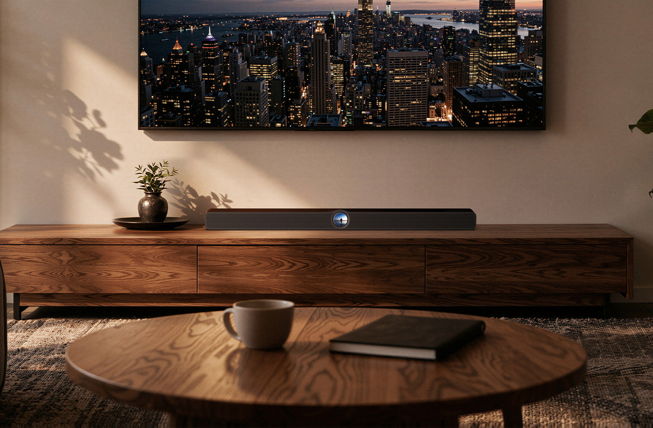 WiiM Bar 3.0.2 Dolby Atmos and DTS:X Soundbar with Touchscreen Display - Gloss Black