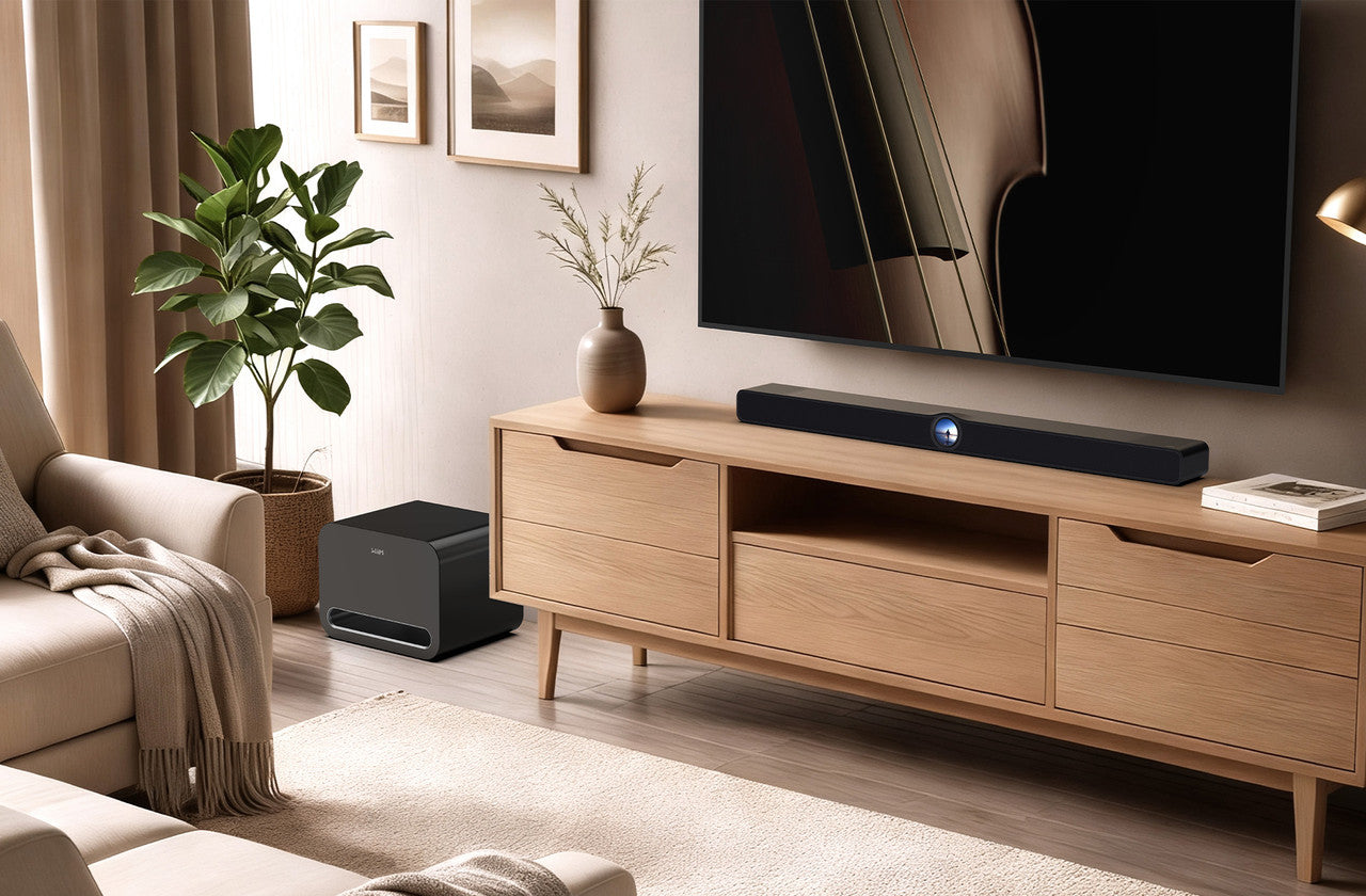 WiiM Bar 3.0.2 Dolby Atmos and DTS:X Soundbar with Touchscreen Display - Gloss Black
