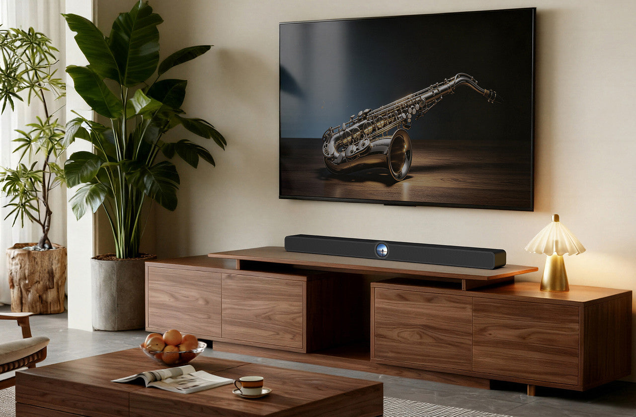WiiM Bar 3.0.2 Dolby Atmos and DTS:X Soundbar with Touchscreen Display - Gloss Black
