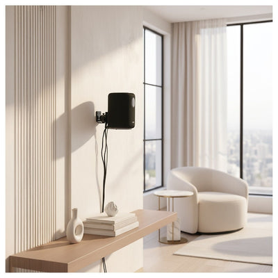 WiiM Sound Wireless Smart Speaker with WiiM NorStone Wall Mount (Single) - Black