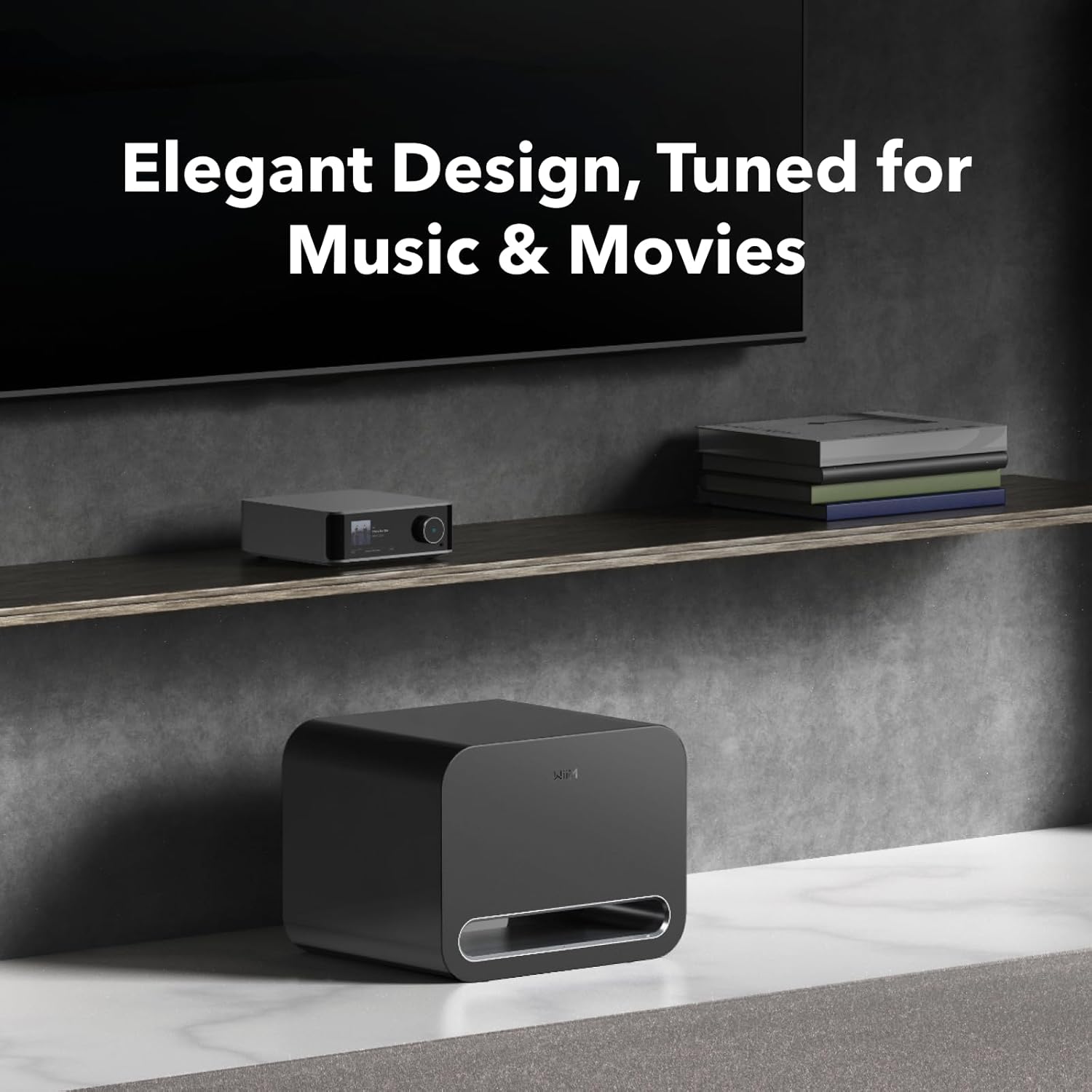 WiiM Sub Pro Wireless Subwoofer with WiiM SOUND Wireless Multiroom Smart Speakers Pair - Black