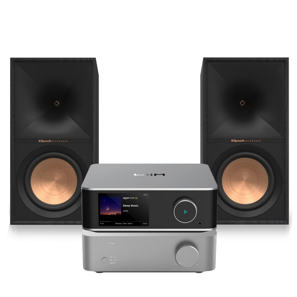 WiiM Vibelink Stereo Amplifier with Ultra Music Streamer Silver and Klipsch R-60M Speakers HiFi Bundle