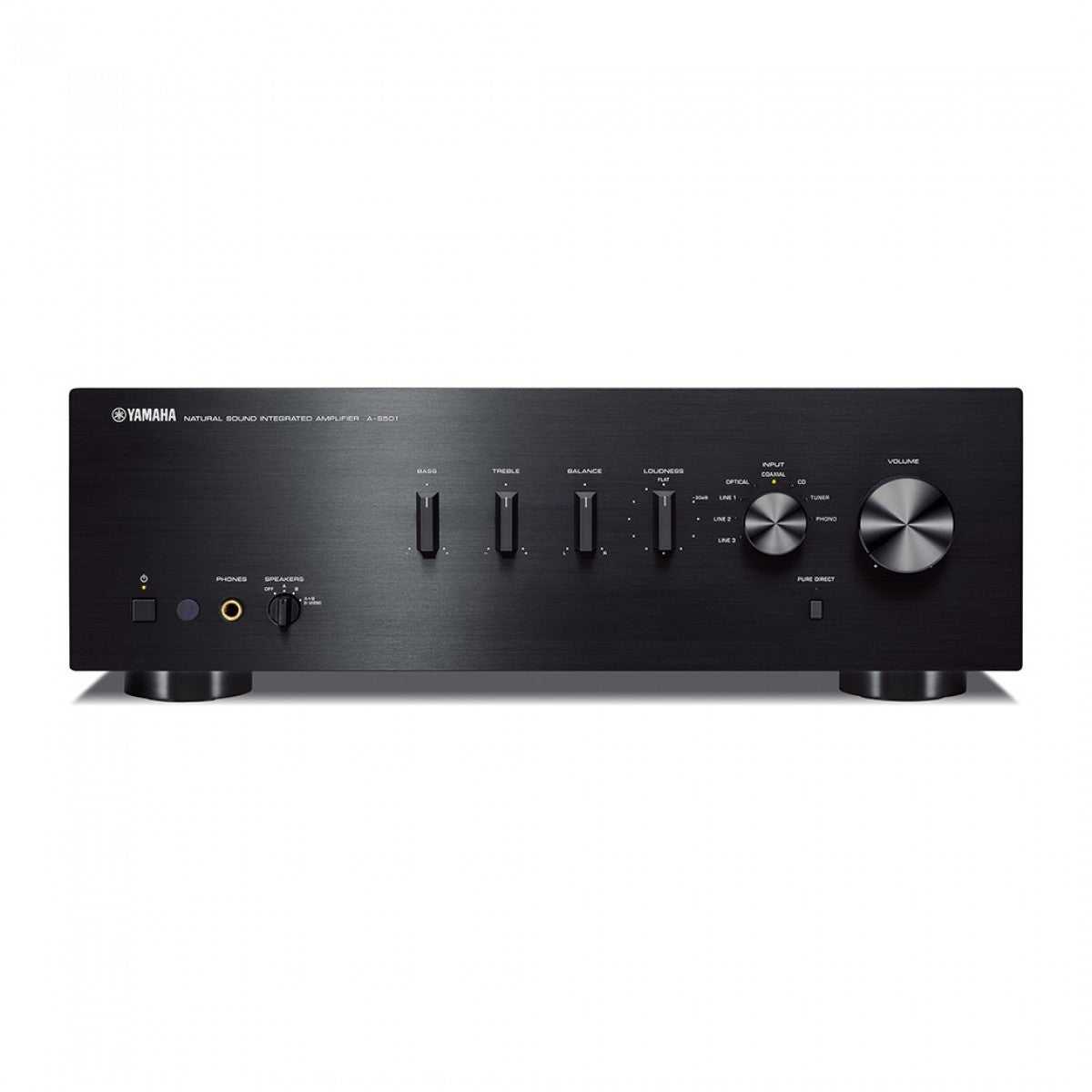 Yamaha AS501 Integrated Stereo Amplifier with Acoustic Energy AE100 MK2 Bookshelf Speakers Pair Black HiFi Package