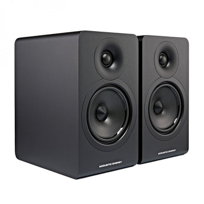 Yamaha AS501 Integrated Stereo Amplifier with Acoustic Energy AE100 MK2 Bookshelf Speakers Pair Black HiFi Package